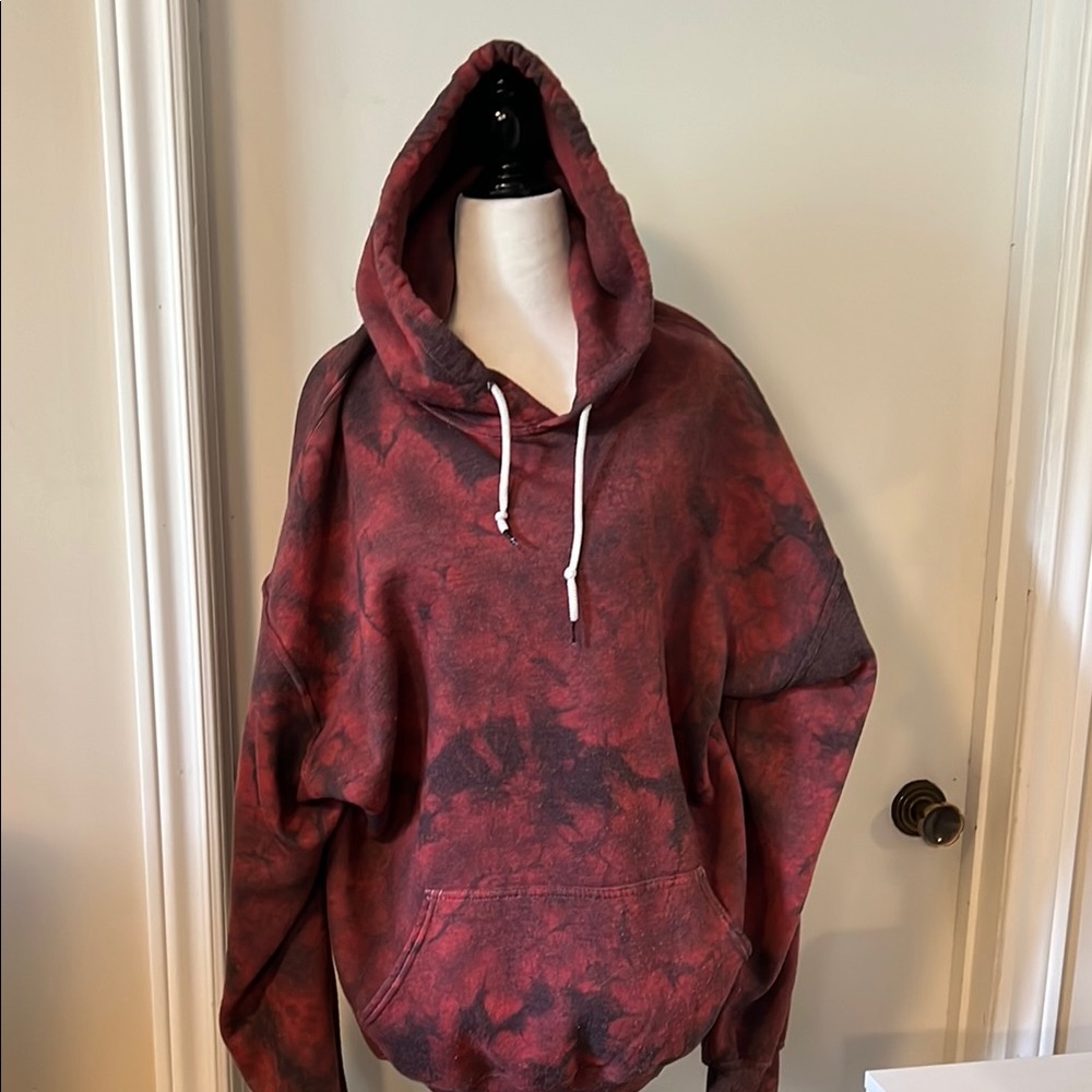 Bowery Supply Co | Men's XL Red and Black Hooded Sweater